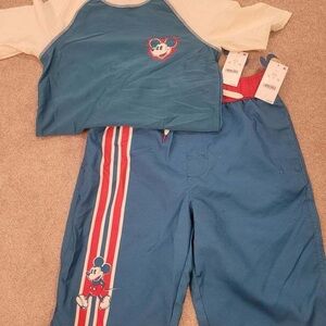 Kids Blue Mickey Mouse swim outfit
